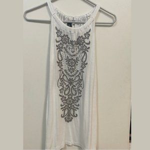 NWT INC International Concepts White/Silver Tank Size L